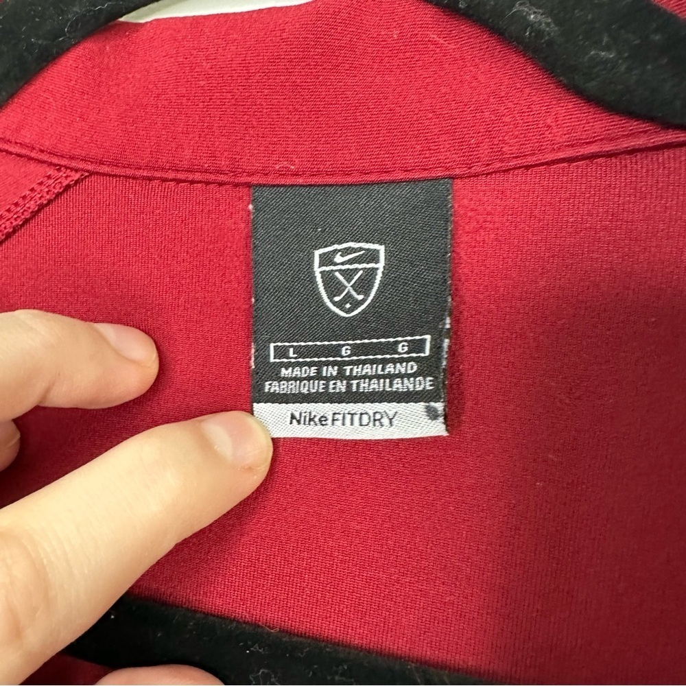 Nike Fit Dry Red Quarter Zip Short Sleeve Shirt Size Large - Picture 5 of 9